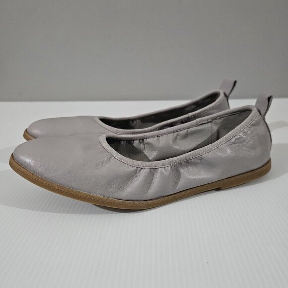 NEW Eileen Fisher Notion Ballet Flat Womens 8 Cloud Gray Nappa Leather Slip On - Picture 12 of 12